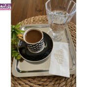 Gold Yaldızlı Beyaz Coffee Therapy Peçete 6x12 cm