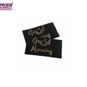 Gold Yaldızlı Siyah Good Morning Peçete 6x12 cm