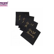 Gold Yaldızlı Siyah Good Morning Kare Peçete