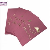 Gold Yaldızlı Pembe Good Morning Peçete