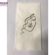 Gold Yaldızlı Beyaz Yüz Baskılı Peçete