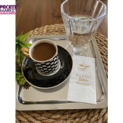 Gold Yaldızlı Beyaz Sen ve Ben Kahve Mutluluk Peçete 6x12 cm