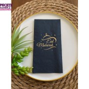 Gold Yaldızlı Siyah Eid Mubarak Peçete 16 Adet