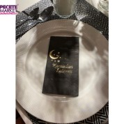 Gold Yaldızlı Siyah Ramadan Karem Peçete 16 Adet