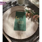 Gold Yaldızlı Yeşil Ramadan Karem Peçete 16 Adet