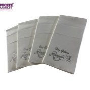 Gümüş Yaldızlı Beyaz Hoş Geldin Ramazan Cepli Touch Peçete 12 li 40x40