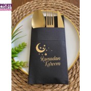 Gold Siyah Cepli Ramadan Karem Peçete 12 Adet 40x40