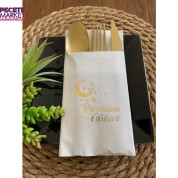Gold Beyaz Cepli Aır Touch Ramadan Karem Peçete 12 Adet 40x40