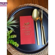 Gold Yaldızlı Kırmızı Mutluluğumuzu Bizimle Paylaştığınız İçin Teşekkür ederiz Peçete 16 lı