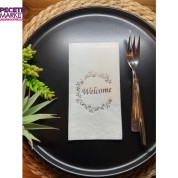 GümüşYaldızlı Beyaz Welcome Garson Katlama Peçete 16 lı