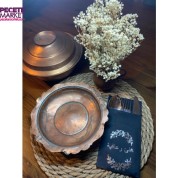 Gümüş Yaldızlı Siyah Arapça Afiyet Olsun Cepli Peçete 12 lı 40x40