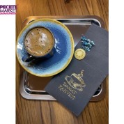 Gold Yaldızlı Siyah Mühürlü Damat Kahvesi Cepli Peçete