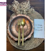 Gold Yaldızlı Beyaz Arapça Hoşgeldiniz Garson Katlama Peçete 16 lı