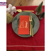 Gold Yaldızlı Kırmızı Yılbaşı Cheers Peçete 16 lı