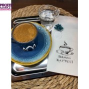 Gümüş Yaldızlı Beyaz Mühürlü Çiçekli Damat Kahvesi Cepli Peçete