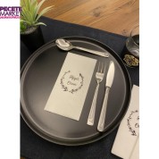 Siyah Yaldızlı Afiyet Olsun 16 lı Beyaz Renkli Kağıt Peçete