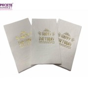 Gold Yaldızlı Happy Birthday Peçete