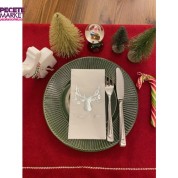 Gümüş Yaldızlı Beyaz Yılbaşı Geyik Modeli Peçete