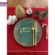 Gold Yaldızlı Yeşil Yılbaşı Ho Ho Ho Yazılı Peçete