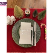 Gümüş Yaldızlı Beyaz Yılbaşı Ho Ho Ho Yazılı Peçete