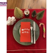 Gümüş Yaldızlı Kırmızı Yılbaşı Ho Ho Ho Yazılı Peçete