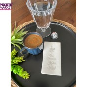 Gümüş Yaldızlı Beyaz Can Dostumla Kahve Keyfi Peçete 6x12 cm