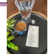 Gold Yaldızlı Beyaz Can Dostumla Kahve Keyfi Peçete 6x12 cm