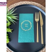 Gold Yaldızlı Yeşil Çelenkli Afiyet Olsun Peçete 16 Adet