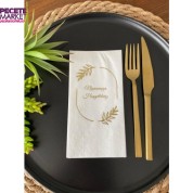 Gold Yaldızlı Beyaz Çerçeveli Nişanımıza Hoşgeldiniz Peçete 16 Adet