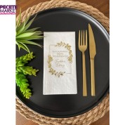 Gold Yaldızlı Beyaz Mutluluğumuzu Bizimle Paylaştığınız İçin Teşekkür Ederiz Peçete 16 Adet