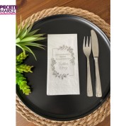 Gümüş Yaldızlı Beyaz Mutluluğumuzu Bizimle Paylaştığınız İçin Teşekkür Ederiz Peçete 16 Adet