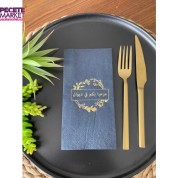 Gold Yaldızlı Siyah Arapça Divana Hoşgeldiniz Peçete 16 Adet