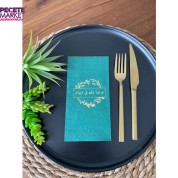 Gold Yaldızlı Yeşil Arapça Divana Hoşgeldiniz Peçete 16 Adet