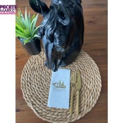 Gold Yaldızlı Beyaz Kuwait Town Peçete 16 Adet