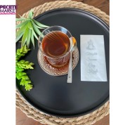 Gümüş Yaldızlı Beyaz Temizlik Sonrası Çay Keyfi Kahve Peçete 6x12 cm