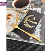 Gold Yaldızlı Siyah İyi Bayramlar Peçete 16 Adet