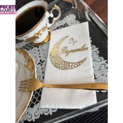 Gold Yaldızlı Beyaz İyi Bayramlar Peçete 16 lı