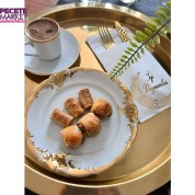 Gold Yaldızlı Beyaz İyi Bayramlar Cepli Aır Touch Peçete 12 lı 40x40