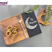 Gümüş Yaldızlı Siyah İyi Bayramlar Peçete 16 Adet