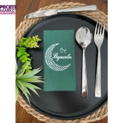 Gümüş Yaldızlı Yeşil İyi Bayramlar Peçete 16 lı