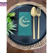 Gold Yaldızlı Yeşil İyi Bayramlar Peçete 16 lı