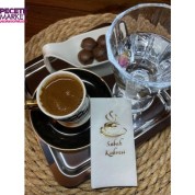 Gold Yaldızlı Beyaz Sabah Kahvesi  Peçete 6x12 cm