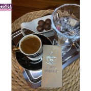 Gümüş Yaldızlı Kraft Bi Fincan Antidepresan Peçete 6x12 cm