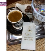 Gold Yaldızlı Beyaz Kahve Bahane Sohbet Şahane Peçete 6x12 cm