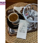 Gümüş Yaldızlı Beyaz Kahve Bahane Sohbet Şahane Peçete 6x12 cm