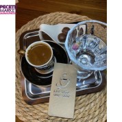 Gümüş Yaldızlı Kraft Kahve Bahane Sohbet Şahane Peçete 6x12 cm