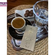 Gold Yaldızlı Kraft Hakedilmiş Kahve Saati Peçete 6x12 cm