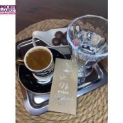 Gümüş Yaldızlı Kraft Ne Varsa Kahvede Var Peçete 6x12 cm