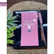 Gümüş Yaldızlı Pembe Bir Yaş İyi Ki Doğdun Garson Katlama Peçete 16 lı