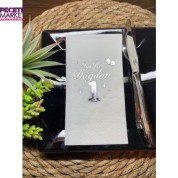 Gümüş Yaldızlı Beyaz Bir Yaş İyi Ki Doğdun Garson Katlama Peçete 16 lı